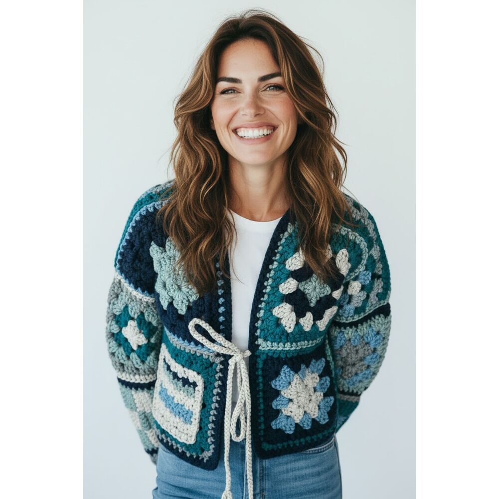 THE BLUEBERRY MATCHA CROCHET CARDIGAN